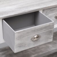 vidaXL Sideboard Antik-Grau 108x30x76 cm Massivholz Paulownia