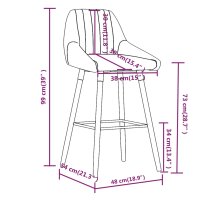 vidaXL Barhocker Braun Stoff