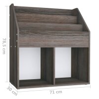 vidaXL Kinder-B&uuml;cherregal Grau Sonoma-Eiche 71x30x78,5cm Holzwerkstoff