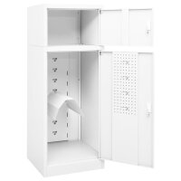 vidaXL Sattelschrank Wei&szlig; 53x53x140 cm Stahl