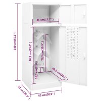 vidaXL Sattelschrank Wei&szlig; 53x53x140 cm Stahl