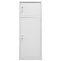 vidaXL Sattelschrank Hellgrau 53x53x140 cm Stahl