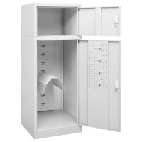 vidaXL Sattelschrank Hellgrau 53x53x140 cm Stahl