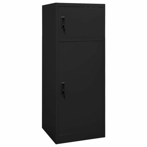 vidaXL Sattelschrank Schwarz 53x53x140 cm Stahl