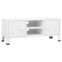 vidaXL TV-Schrank Industrie-Stil Wei&szlig; 105x35x42 cm Metall