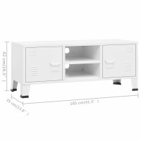 vidaXL TV-Schrank Industrie-Stil Wei&szlig; 105x35x42 cm Metall