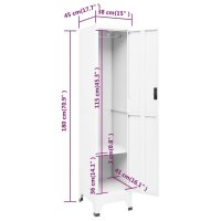 vidaXL Schlie&szlig;fachschrank Wei&szlig; 38x45x180 cm Stahl