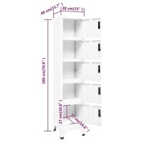 vidaXL Schlie&szlig;fachschrank Wei&szlig; 38x40x180 cm Stahl