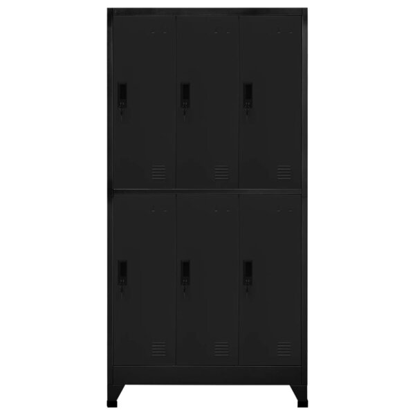 vidaXL Schlie&szlig;fachschrank Schwarz 90x45x180 cm Stahl