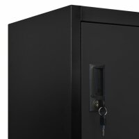 vidaXL Schlie&szlig;fachschrank Schwarz 90x45x180 cm Stahl