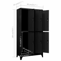 vidaXL Schlie&szlig;fachschrank Schwarz 90x45x180 cm Stahl