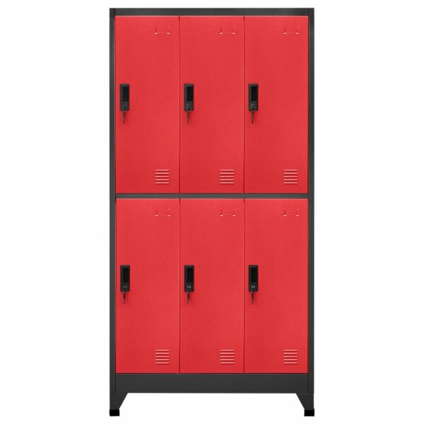 vidaXL Schlie&szlig;fachschrank Anthrazit und Rot 90x45x180 cm Stahl