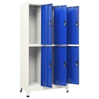 vidaXL Schlie&szlig;fachschrank Grau und Blau 90x45x180 cm Stahl