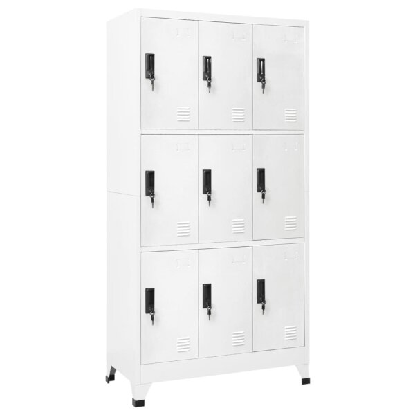 vidaXL Schlie&szlig;fachschrank Wei&szlig; 90x45x180 cm Stahl