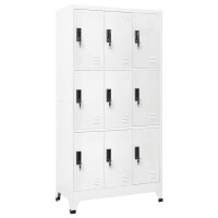 vidaXL Schließfachschrank Weiß 90x45x180 cm...