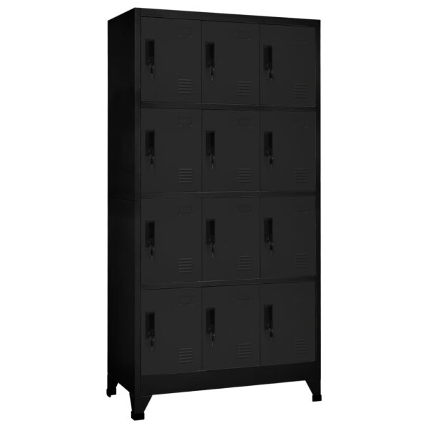 vidaXL Schlie&szlig;fachschrank Schwarz 90x45x180 cm Stahl