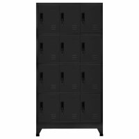 vidaXL Schließfachschrank Schwarz 90x45x180 cm Stahl