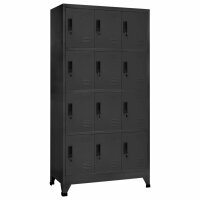 vidaXL Schließfachschrank Anthrazit 90x45x180 cm Stahl