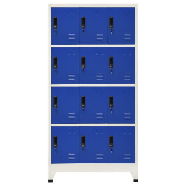 vidaXL Schlie&szlig;fachschrank Grau und Blau 90x45x180 cm Stahl