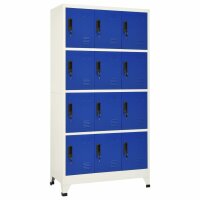 vidaXL Schließfachschrank Grau und Blau 90x45x180...