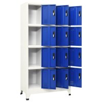 vidaXL Schlie&szlig;fachschrank Grau und Blau 90x45x180 cm Stahl