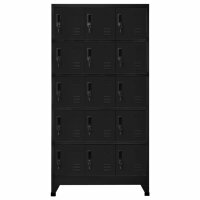 vidaXL Schließfachschrank Schwarz 90x40x180 cm Stahl