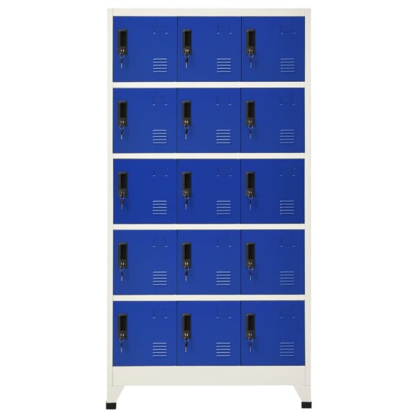 vidaXL Schlie&szlig;fachschrank Grau und Blau 90x40x180 cm Stahl