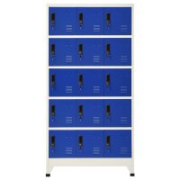 vidaXL Schließfachschrank Grau und Blau 90x40x180...