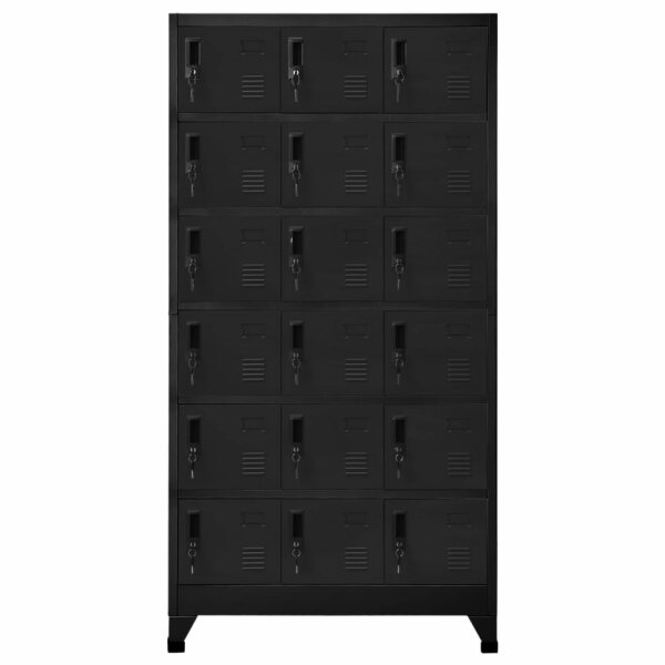 vidaXL Schlie&szlig;fachschrank Schwarz 90x40x180 cm Stahl