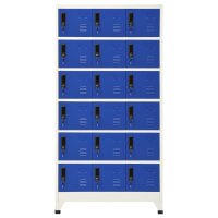 vidaXL Schließfachschrank Grau und Blau 90x40x180...