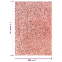 vidaXL Shaggy-Teppich Hochflor Rosa 160x230 cm 50 mm