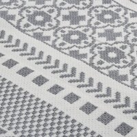 vidaXL Teppich Grau und Wei&szlig; 120x180 cm Baumwolle