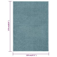 vidaXL Teppich Kurzflor 120x170 cm Blau