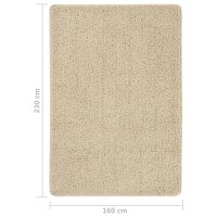 vidaXL Shaggy-Teppich Creme 160x230 cm Rutschfest