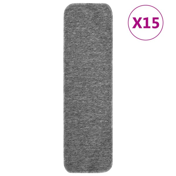 vidaXL Antirutsch Stufenmatten 15 Stk. 75x20 cm Grau Rechteckig