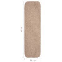 vidaXL Antirutsch Stufenmatten 15 Stk. 75x20 cm Beige Rechteckig