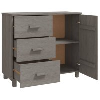 vidaXL Sideboard HAMAR Hellgrau 90x40x80 cm Massivholz Kiefer