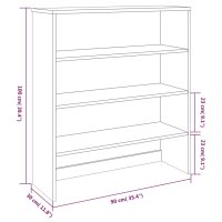 vidaXL Highboard-Oberteil HAMAR Honigbraun 90x30x100 cm Massivholz