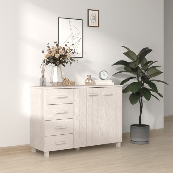 vidaXL Sideboard HAMAR Weiß 113x40x80 cm Massivholz Kiefer