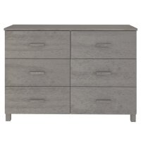 vidaXL Sideboard HAMAR Hellgrau 113x40x80 cm Massivholz Kiefer