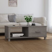 vidaXL Couchtisch HAMAR Hellgrau 100x55x35 cm Massivholz...