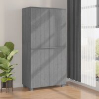 vidaXL Kleiderschrank Dunkelgrau 89x50x180 cm Massivholz Kiefer