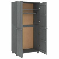 vidaXL Kleiderschrank Dunkelgrau 89x50x180 cm Massivholz Kiefer