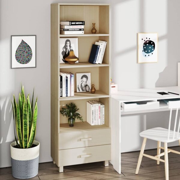 vidaXL Highboard HAMAR Honigbraun 60x35x180 cm Massivholz Kiefer