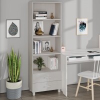 vidaXL Highboard HAMAR Weiß 60x35x180 cm Massivholz...