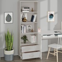 vidaXL Highboard HAMAR Wei&szlig; 60x35x180 cm Massivholz Kiefer