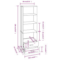 vidaXL Highboard HAMAR Wei&szlig; 60x35x180 cm Massivholz Kiefer