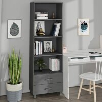 vidaXL Highboard HAMAR Dunkelgrau 60x35x180 cm Massivholz Kiefer