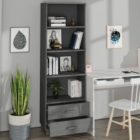 vidaXL Highboard HAMAR Dunkelgrau 60x35x180 cm Massivholz Kiefer