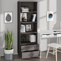 vidaXL Highboard HAMAR Hellgrau 60x35x180 cm Massivholz Kiefer